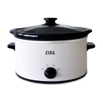 Zing 4 Qt. Oval White Slow Cooker with Glass Lid and Removable Stoneware Insert thumbnail 1
