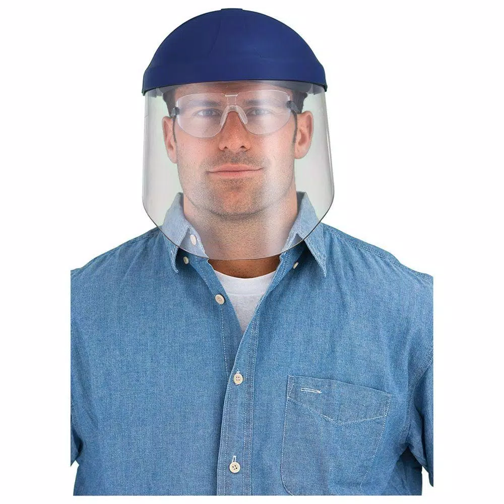 3M Clear Professional Face Shield, Impact Resistant Polycarbonate, Blue