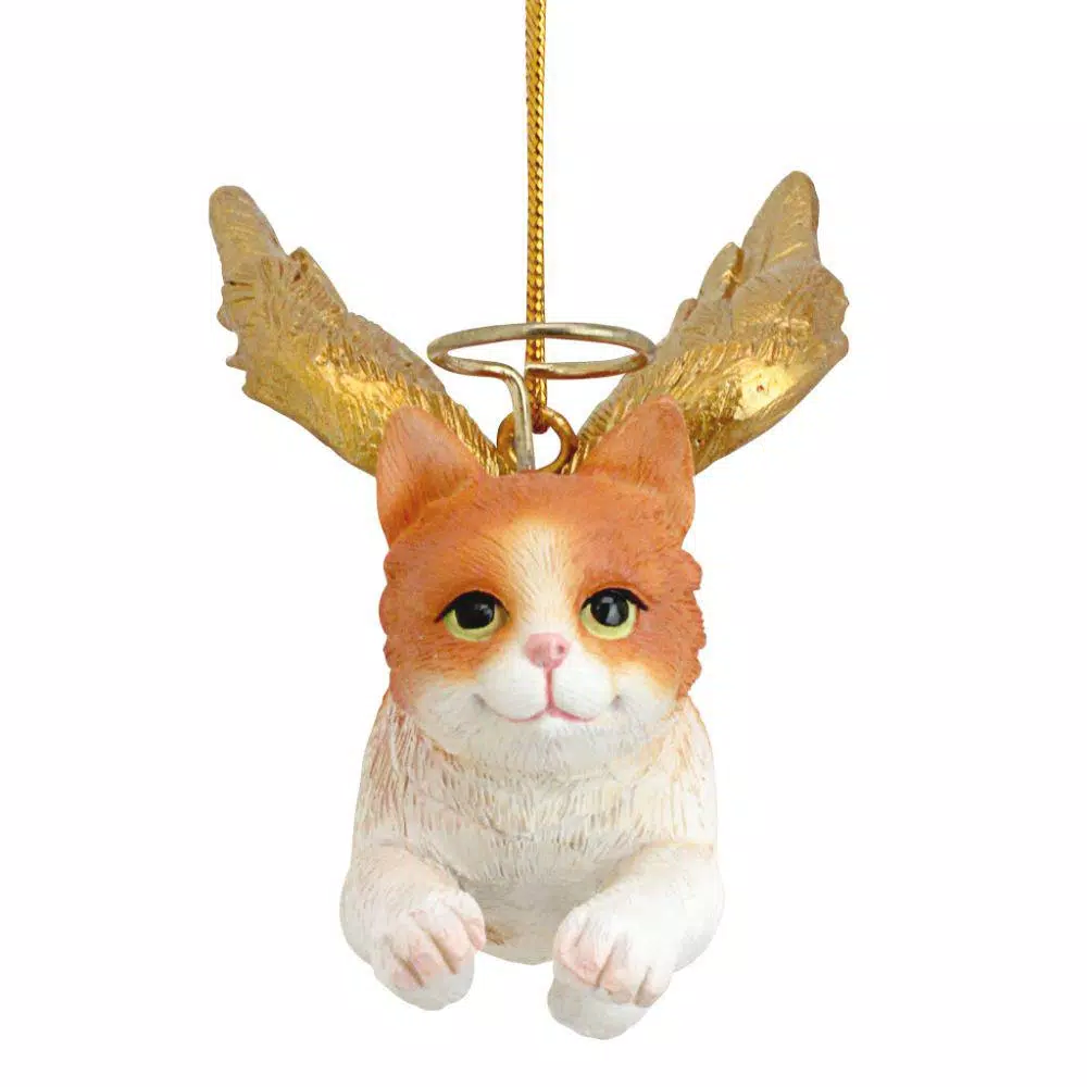 Design Toscano Orange Tabby Cat Angel Christmas Ornament