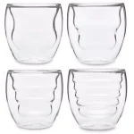 Ozeri Curva Artisan Series 8 oz. Double Wall Borosilicate Glass Tumblers, Set of 4 thumbnail 1