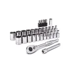 Husky 30-Piece 1/4 in. Drive SAE/Metric Socket Wrench Set thumbnail 1