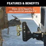 CURT Adjustable Channel Ball Mount, 2-1/2 in. Receiver, 6 in. Drop, Dual Ball 2 in. & 2-5/16 in. thumbnail 6