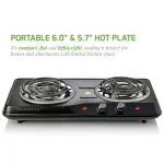 Ovente BGC102B Electric Double Coil Hot Plate Burner, 1700W, Black thumbnail 6
