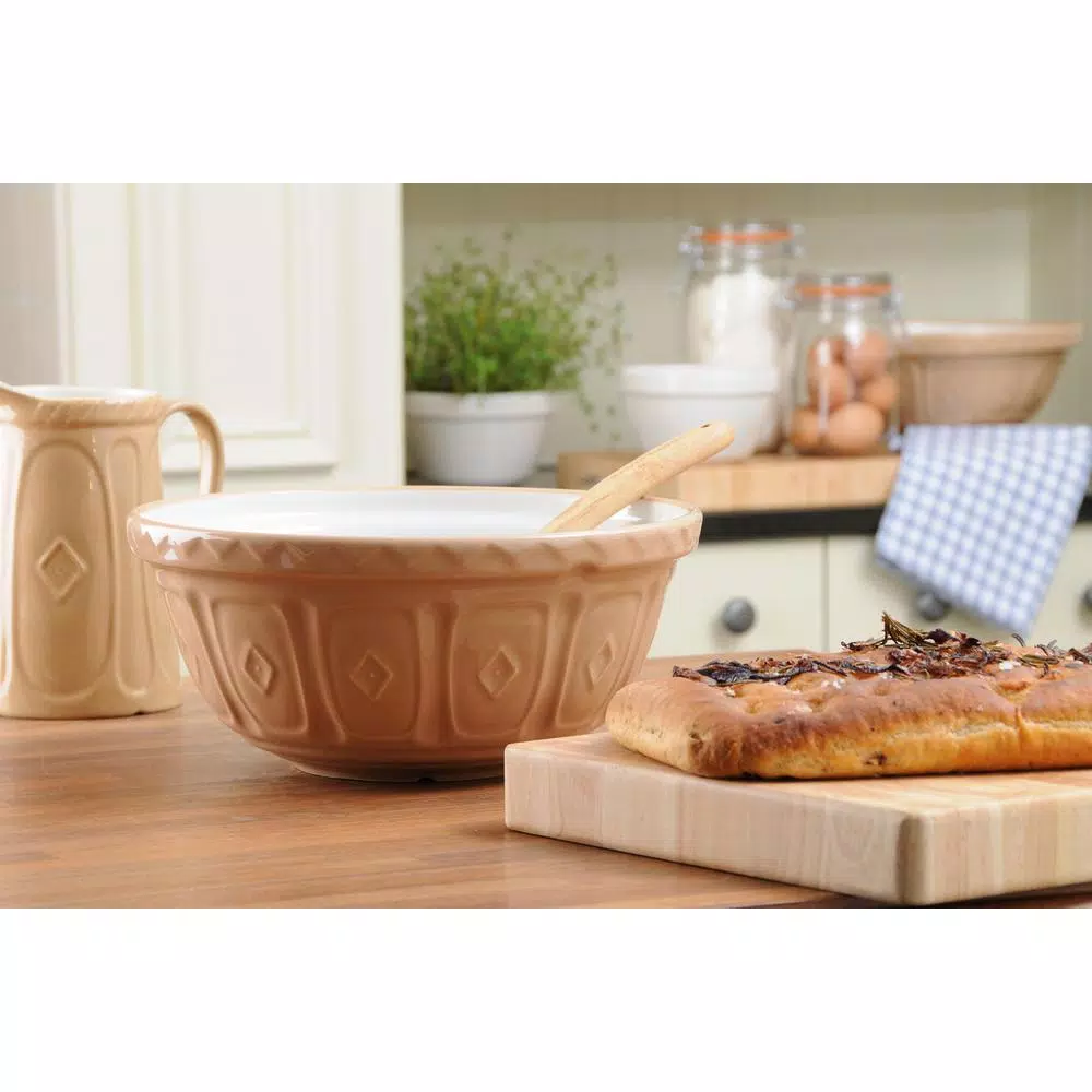 Unbranded Mason Cash 14.25 in. Cane Mixing Bowl, 10.5 qt. Earthenware