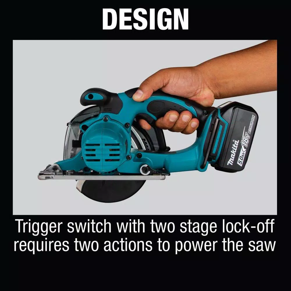 Makita 18V LXT Cordless 5-3/8 in. Metal Cutting Saw Kit with 2 5.0 Ah Batteries and Rapid Optimum Charger