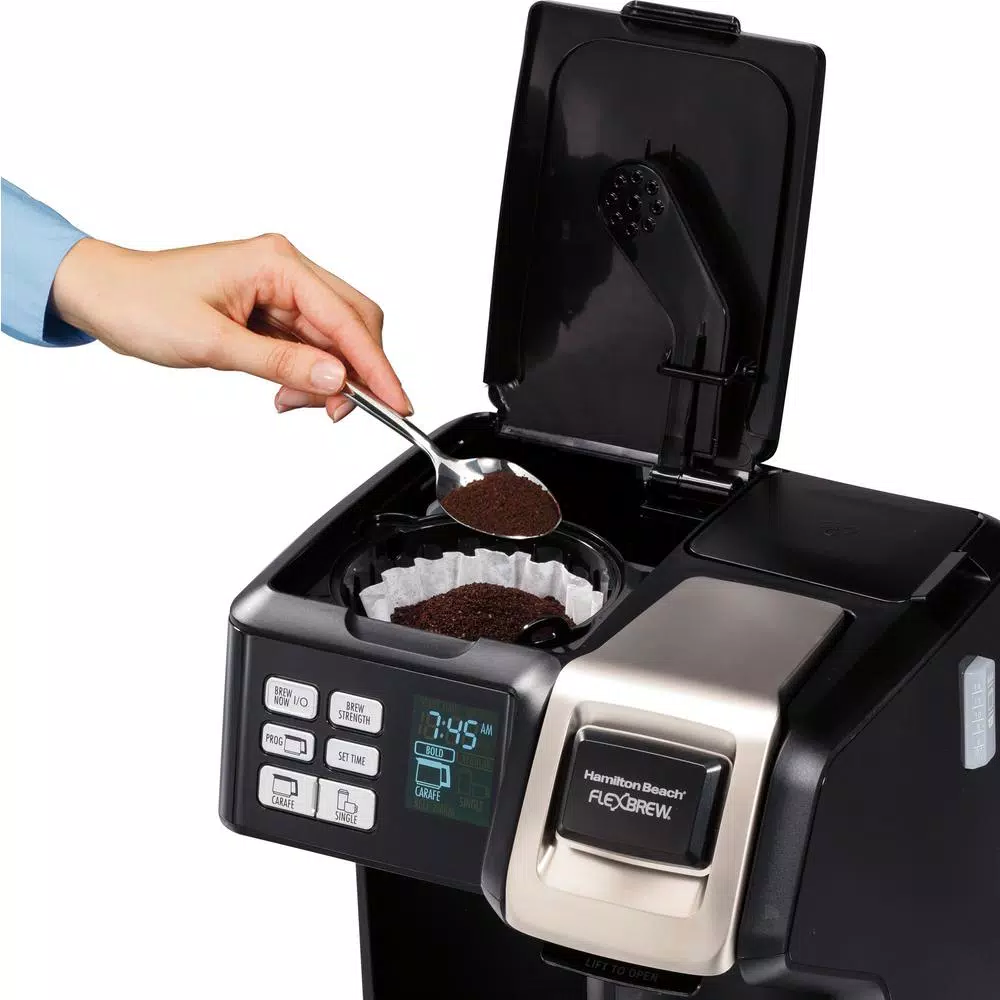 Hamilton Beach FlexBrew 2-Way 10-Cup Drip Coffee Maker with Thermal Carafe and Single-Serve Side, Black