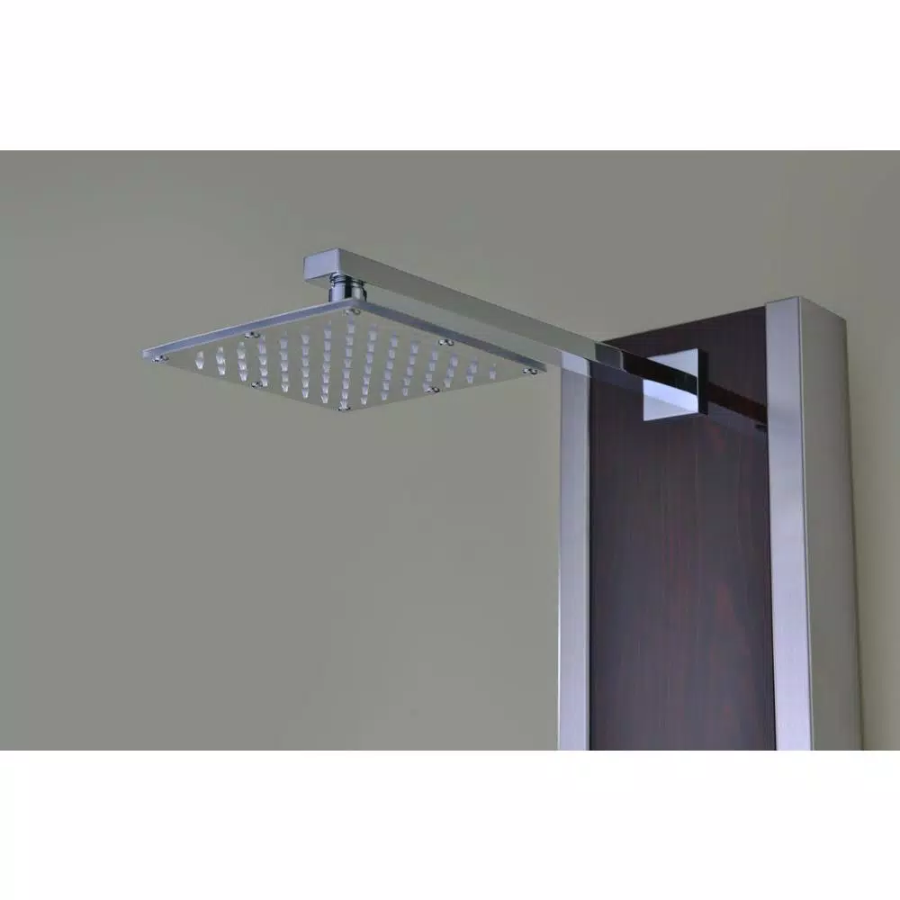 ANZZI 57 in. Monsoon Full Body Shower Panel System with Mahogany Deco-Glass & Chrome Trim