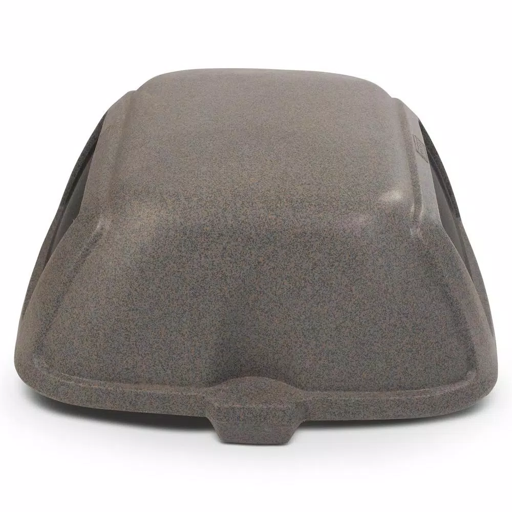 Toter Slimline 50 Gal. Graystone Square Trash Can Dome Top Swinging Lid