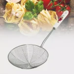 ExcelSteel 6.25 in. Stainless Steel Wire Strainer with Ceramic Rose Handle and Hanging Hook thumbnail 5