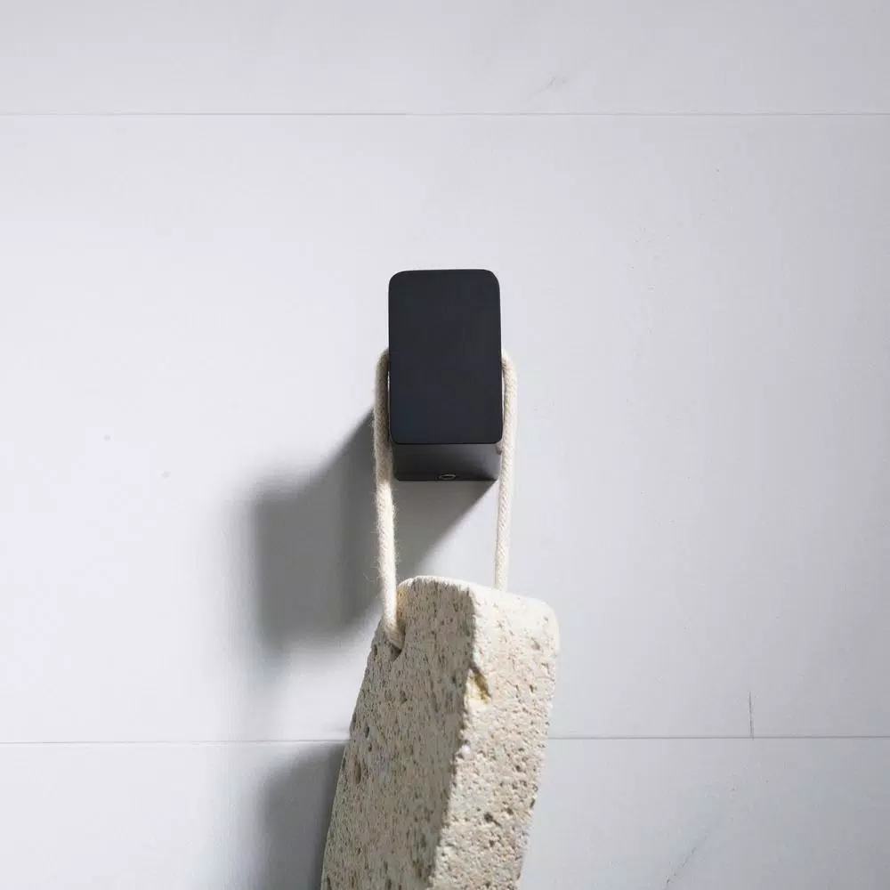 KRAUS Stelios Matte Black Solid Brass Robe and Towel Hook