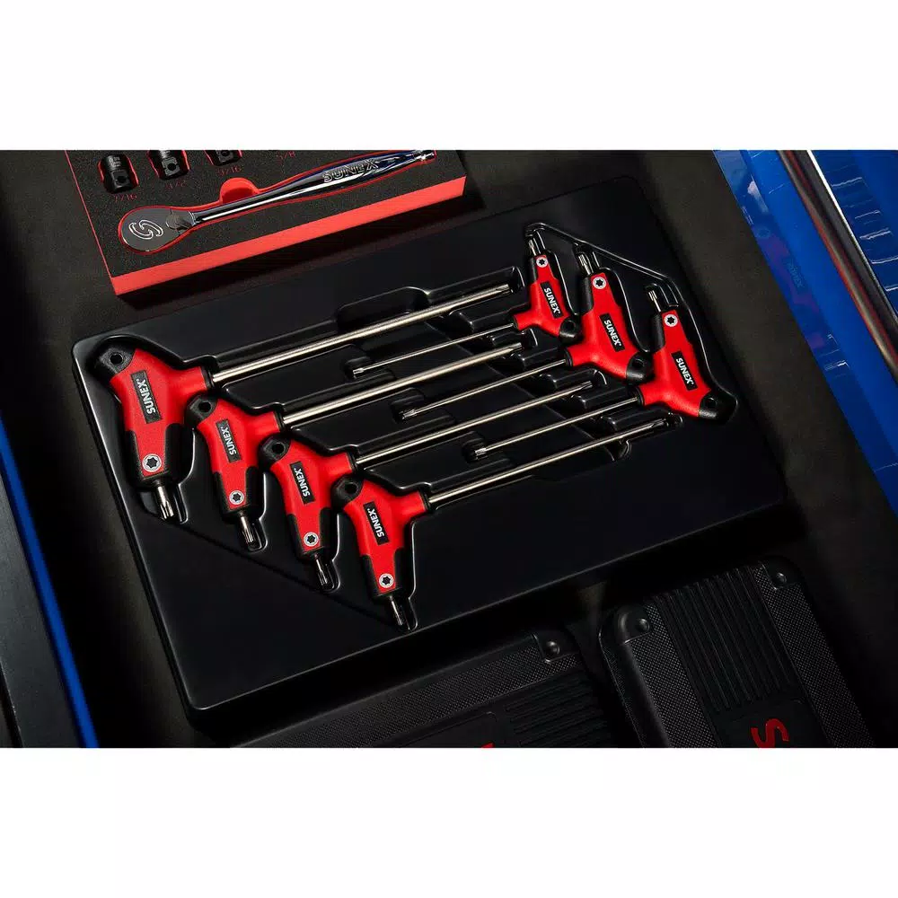 SUNEX TOOLS Sunex 7-Piece Star Hex Key T-Handle Set, Double Tip Multi-Material