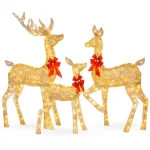 Best Choice Products 60 in. LED Metal Reindeer Family Christmas Yard Decoration, 3-Piece Set with Warm White Lights thumbnail 1