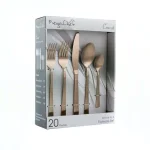 MegaChef Cravat 20-Piece Matte Rose Gold Stainless Steel Flatware Set, Service for 4 thumbnail 1