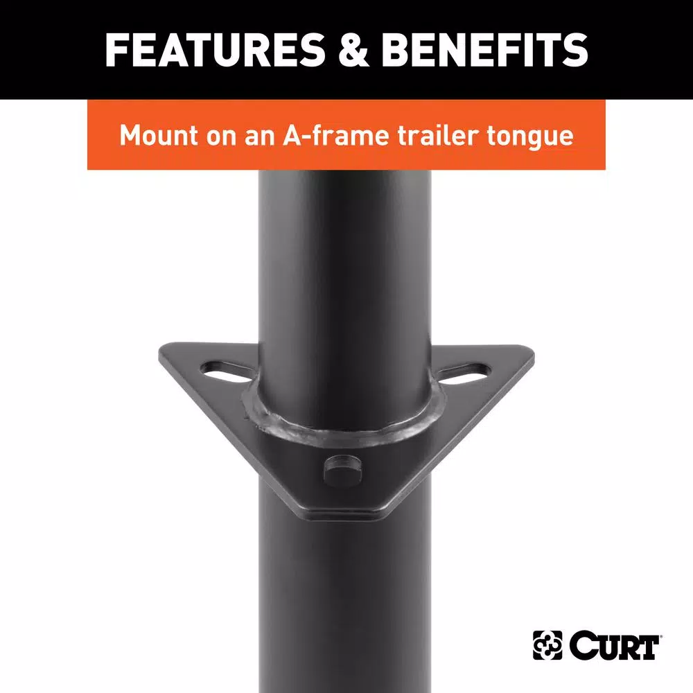 CURT A-Frame Trailer Jack with Top Handle, 2,000 lbs. Capacity, 14 in. Travel