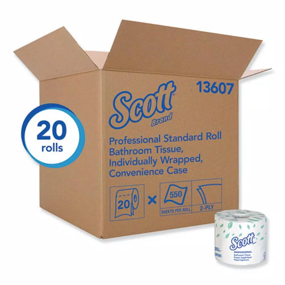 Scott 2-Ply Bath Tissue, 550 Sheets per Roll, 20 Rolls