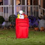 Gemmy 3.5 ft. Peanuts Red Baron Snoopy Lighted Halloween Airblown Inflatable thumbnail 3