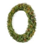 Home Accents Holiday 48 in. Norwood Fir Artificial Christmas Wreath with 200 Multi-Color Incandescent Lights thumbnail 3