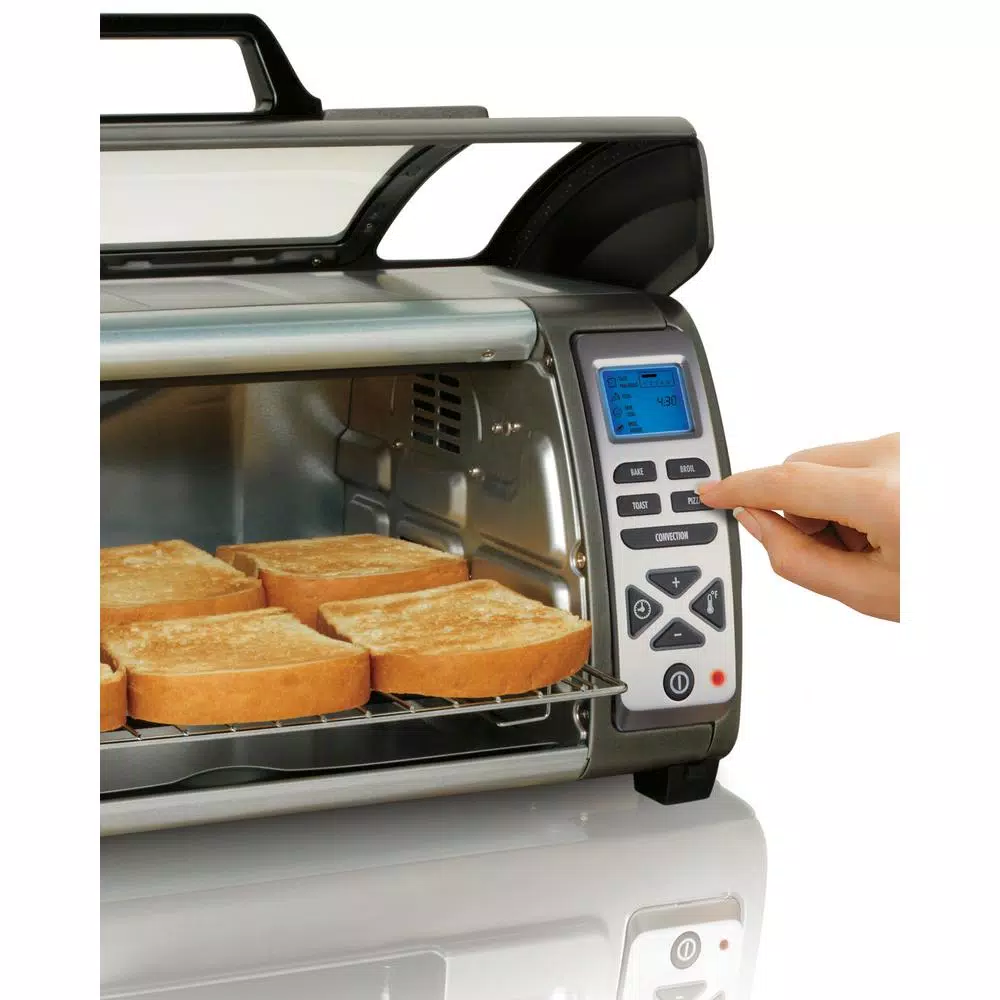 Hamilton Beach 1400-Watt 6-Slice Easy Reach Roll-Top Toaster Oven, Silver