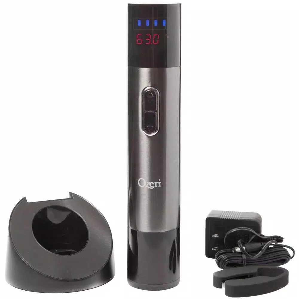 Ozeri Maestro Electric Wine Opener with Infrared Thermometer, Stainless Steel