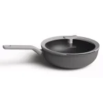 BergHOFF Leo 11 in. Aluminum Nonstick Wok with Glass Lid, Grey thumbnail 1