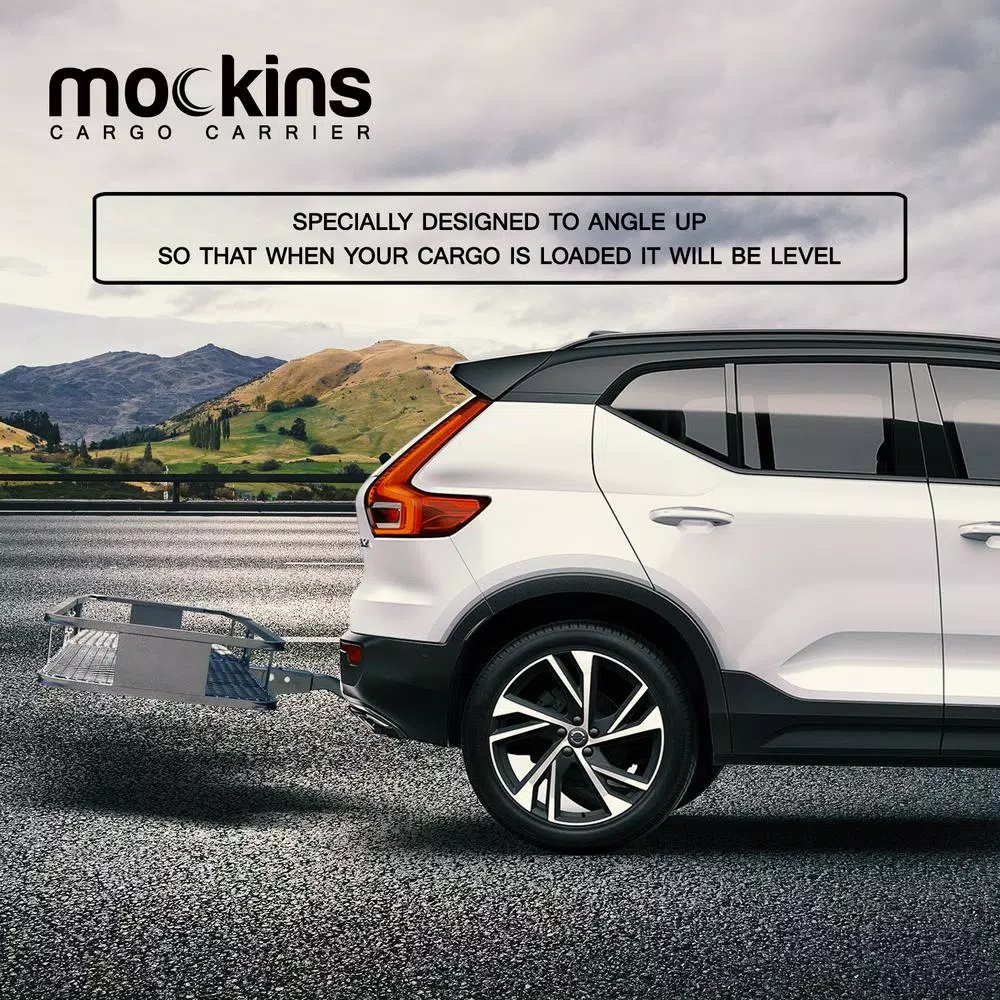 Mockins 500 lb. Capacity Hitch Mount Cargo Carrier Set with Waterproof Bag and Straps