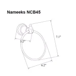 Nameeks Classic Hotel Wall Mounted Chrome Towel Ring thumbnail 2