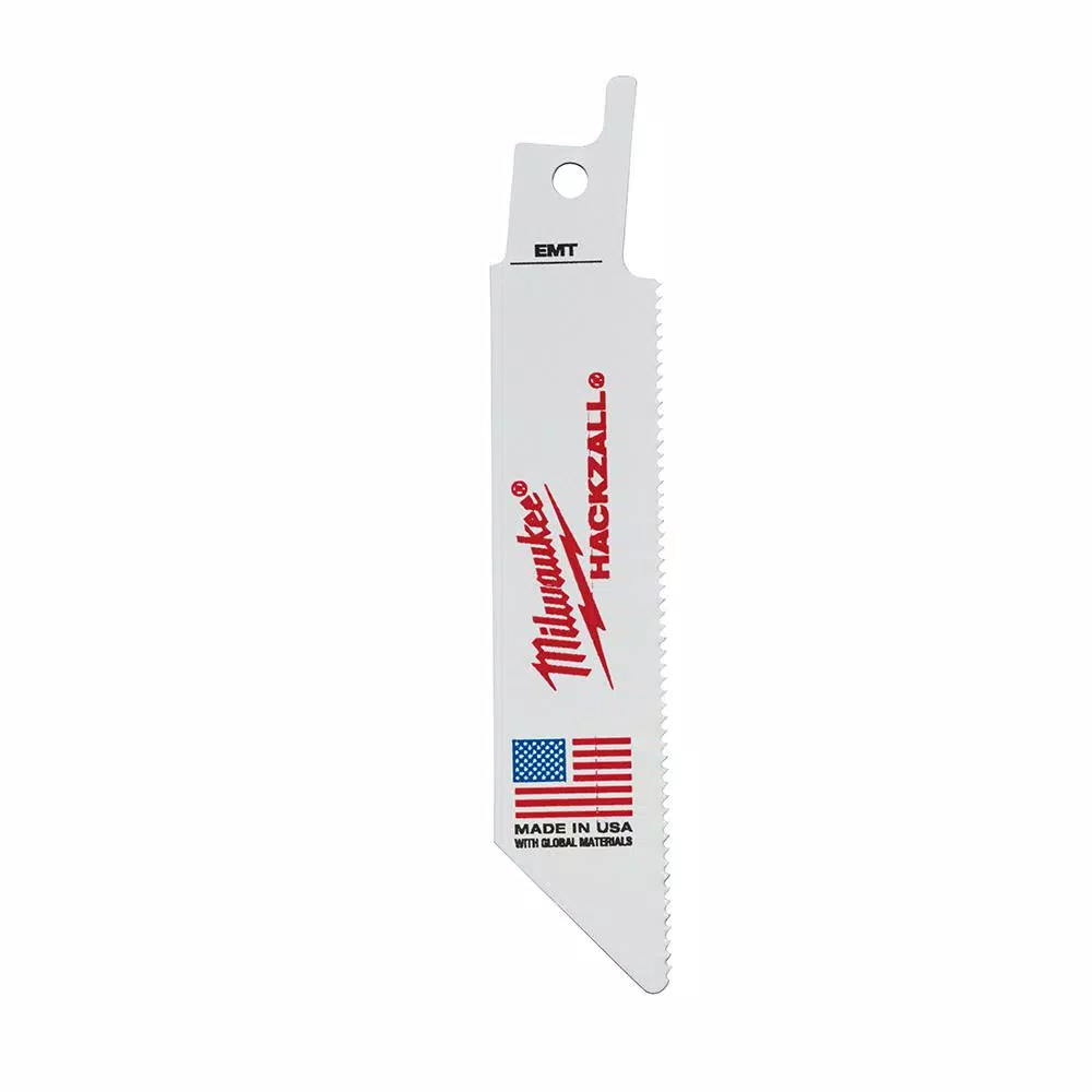 Milwaukee 4 in. 14 TPI Bi-Metal EMT Reciprocating Saw Blades, 5-Pack