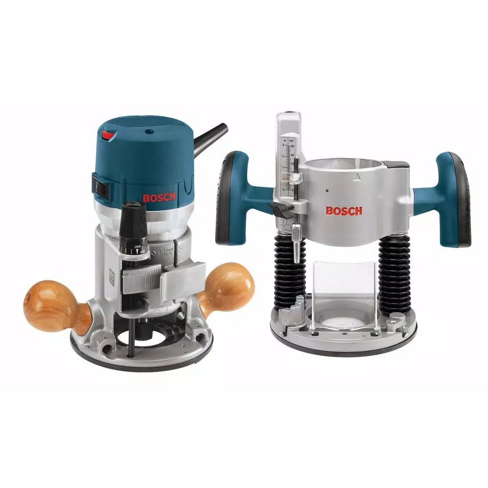 Bosch 1617EVSPK 2.25 HP Corded Router Kit with Plunge and Fixed Bases, Edge Guide, and Dust Extraction