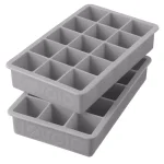 Spectrum Tovolo Perfect Cube Silicone Ice Mold Trays, 2-Piece Set, Oyster Gray thumbnail 3
