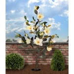 National Tree Company 48 in. Artificial White Magnolia Flower Tree in Matte Black Pot thumbnail 3