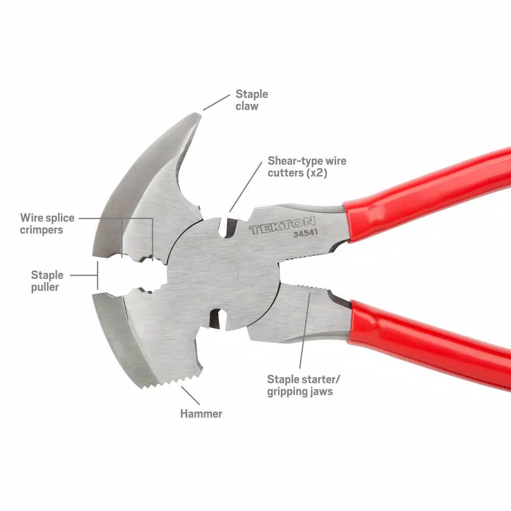 TEKTON 10-1/2 in. Fencing Pliers, 7-in-1 Multi-Purpose Wire Fence Tool