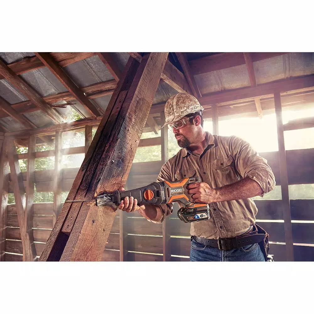 RIDGID 18V OCTANE MEGAMax Brushless Power Base with Reciprocating Saw Attachment