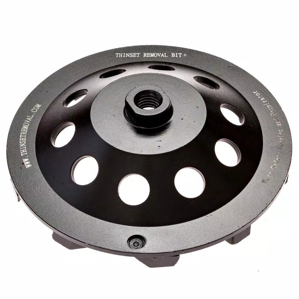 Thinset Removal Bit 7 in. Arrow Diamond Grinding Cup Wheel for Masonry, 5/8-11 in. Arbor