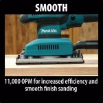 Makita 1.7 Amp 1/3 Sheet Corded Finishing Sander, 11,000 OPM thumbnail 12