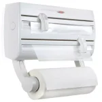 HOUSEHOLD ESSENTIALS Leifheit Wall Mount Paper Towel Holder with Spice Rack and Foil/Plastic Wrap Dispensers, White thumbnail 6