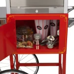 Funtime 8oz Red Theater Style Popcorn Popper Machine with Cart thumbnail 4