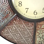 FirsTime 20.5 in. Round Patchwork Wall Clock, Multicolor Modern Quartz Movement thumbnail 3