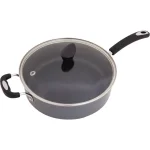 Ozeri Stone Earth 5.3 qt. Aluminum Ceramic Nonstick Sauce Pan with Glass Lid, Granite Gray thumbnail 2