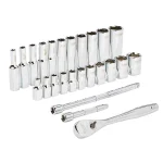 Milwaukee 1/4 in. Drive SAE & Metric Ratchet and Socket Mechanics Tool Set, 54-Piece thumbnail 7