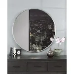 Martin Svensson Home Contemporary Round Pewter Metal Frame Accent Mirror, 36 in. x 36 in. thumbnail 4