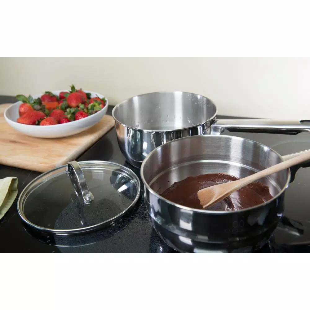 RSVP International Endurance 2 Qt. Induction Double Boiler Set with Tempered Glass Lid