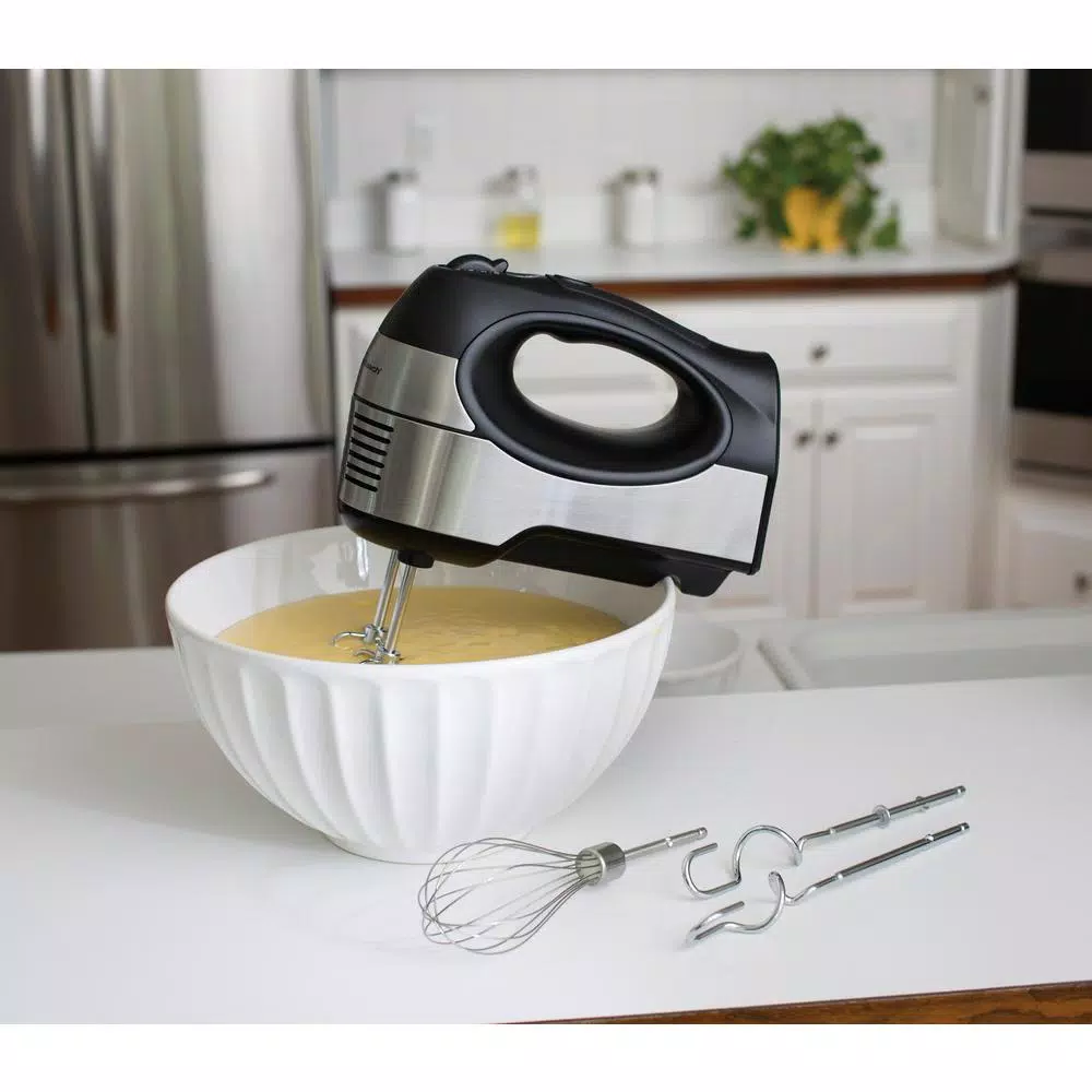 Hamilton Beach 6-Speed Hand Mixer with QuickBurst, Black Stainless Steel