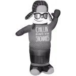 Gemmy 6 ft. Animated Inflatable Chillin Snowman with Christmas Sweater - Airblown Holiday Decor thumbnail 2