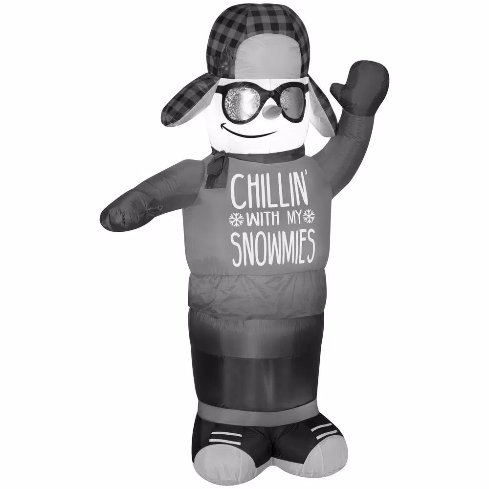 Gemmy 6 ft. Animated Inflatable Chillin Snowman with Christmas Sweater - Airblown Holiday Decor
