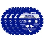 Avanti Pro 7-1/4 in. 24-Teeth Framing Circular Saw Blades, Carbide Steel (4-Pack) thumbnail 1