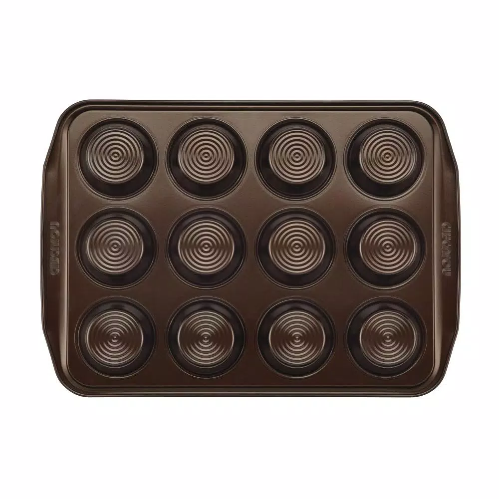 Circulon 12-Cup Nonstick Muffin and Cupcake Pan, Chocolate Brown
