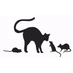 WallPops Black Cat and Mouse Halloween Wall Decal Kit, 24 in. x 17.5 in. thumbnail 2