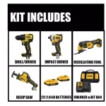 DEWALT 20V MAX ATOMIC Cordless Brushless 4-Tool Combo Kit with (2) 2.0 Ah Batteries, Charger & Bag thumbnail 2