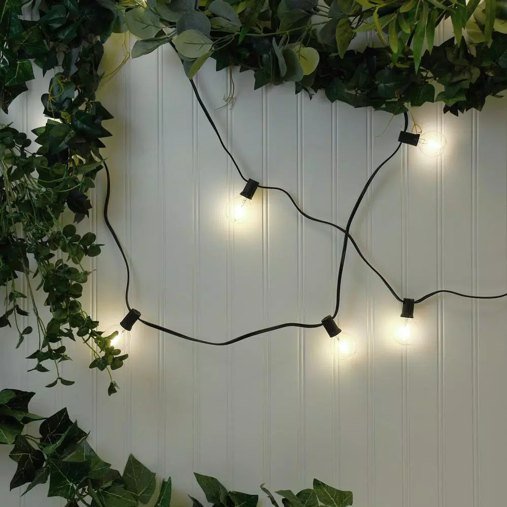 LUMABASE 25 LED White Globe String Lights with Warm Filament Bulbs, 25 ft. Weather Resistant Outdoor/Indoor Decor
