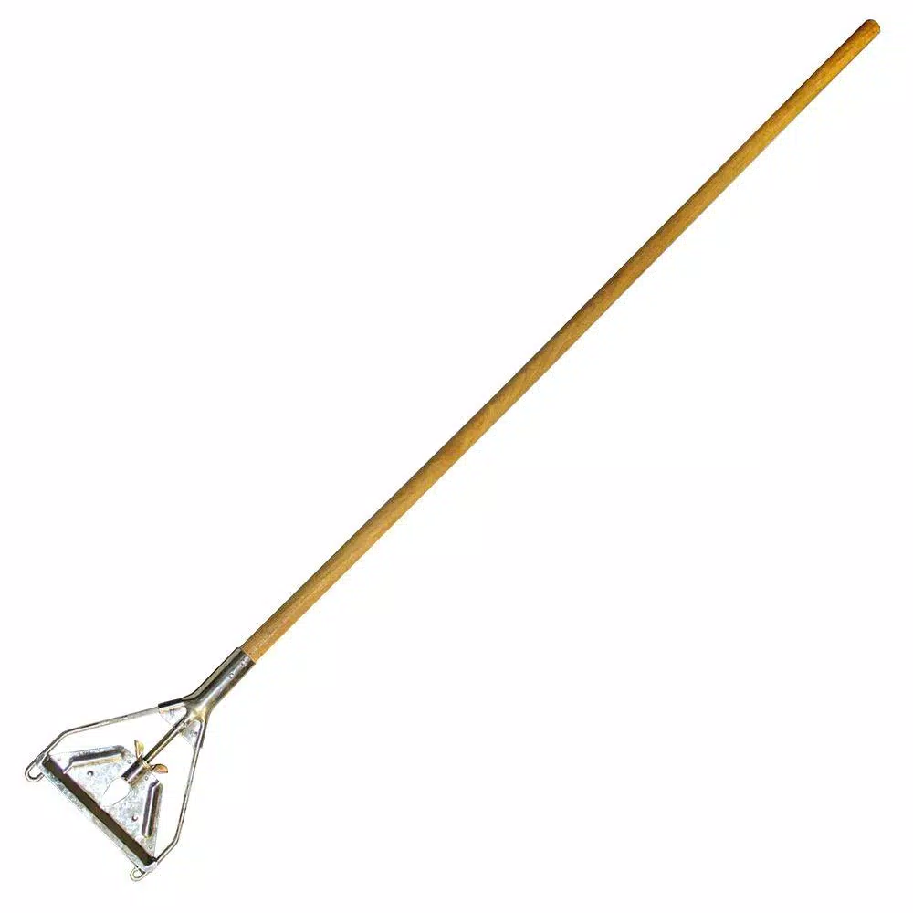 Genuine Joe Natural Quick Change Metal Mop Handle with Swing Away Bar